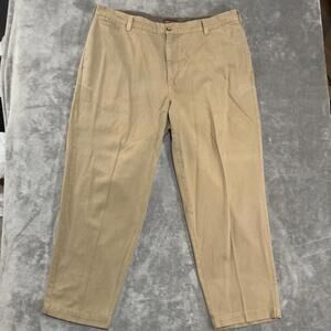 Oak Hill Pants Mens 46x32 Dress Khaki Pleated Golf Casual Work Slim